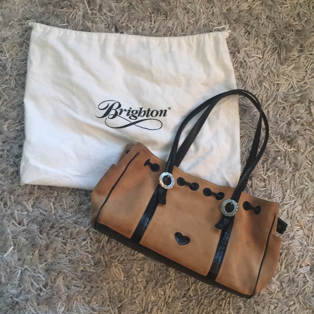 Authentic Brighton Leather & Suede Handbag